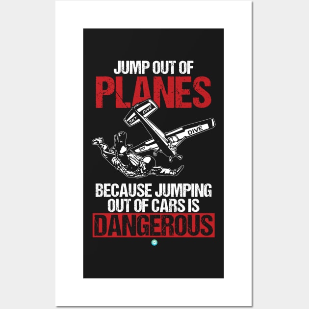 I Jump Out Of Planes Skydiving Paraglider Gift Wall Art by woormle